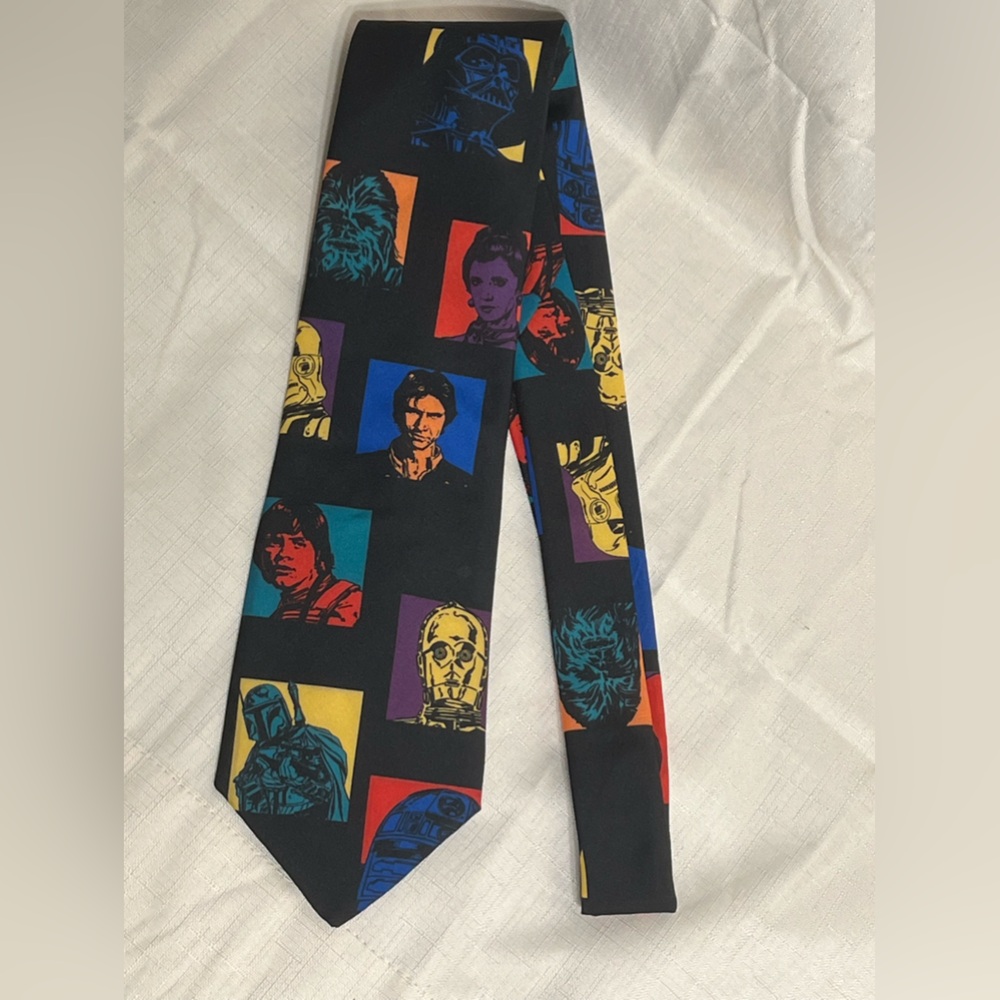 Vintage Star Wars neck tie Original trilogy cast
